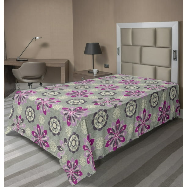 Ambesonne Purple Mandala Flat Sheet Top Sheet Decorative Bedding 6 Sizes
